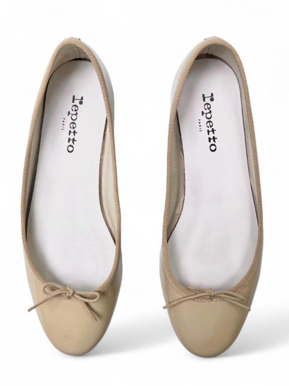 Repetto Cendrillon Patent Leather Ballet Flats in “Sand” - Size 38 EU/Size 7 US - Picture 1 of 5